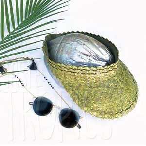 Woven Palm Leaf Hat 🌴 Coconut Baha Straw Visor